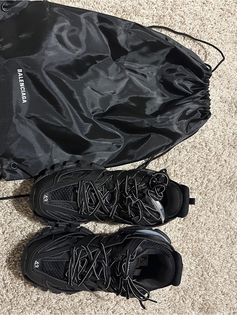 Balenciaga Black Track Sneakers with Purple Light Heel - Picture 4 of 7